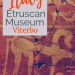 Image of Etruscan artifact from Etruscan Museum in Viterbo with text overlay - Etruscan Museum, Viterbo Italy