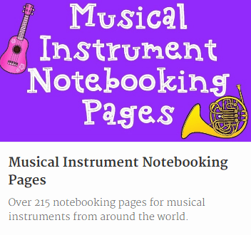 Image of Musical Instrument Notebooking Pages by Music in Our Homeschool on www.captivatingcompass.com