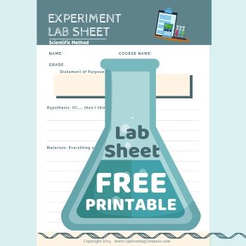 image of Free Download of Science Lab Sheets from www.CaptivatingCompass.com