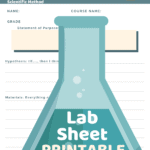 image of lab sheet printable with text overlay. Science Success with Labstheets from www.CaptivatingCompass.com