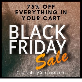 image of Black Friday sale with 75% off at www.captivatingcompass.com