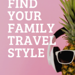image of pinagle with headphones & sunglasses with text overlay. Find your Family Travel Style with www.CaptivatingCompass.com