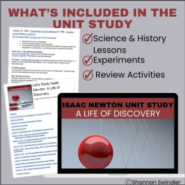 image of Isaac Newton Unit Study: A Life of Discovery - What's included.