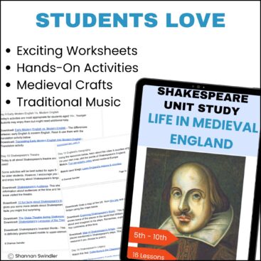 image of Shakespeare Unit Study: Life In Medieval England with text overlay. What sutdents love about this unit study.