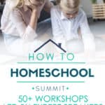 image of woman & girl with text overlay.How to Homeschool - Summit. Lifetime acces to 50 workshops at www.captivatingcompass.com