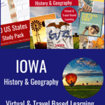 collage image of items included in the Iowa state study pack from CaptivatingCompass.com