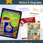 image of ccontents in the Kansas History & Geography State Study Pack from CaptivatingCompass.com