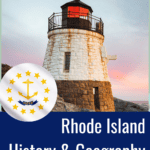images of Rhode Island with text overlay. thode Island History & Geogrpahy mini unit study from CaptivatingCompass.com