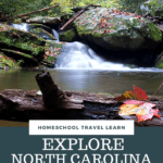 image of tourist attractions. with text overlay. The best places to visit in North Carolina with kids and teens from captivatingcompass.com