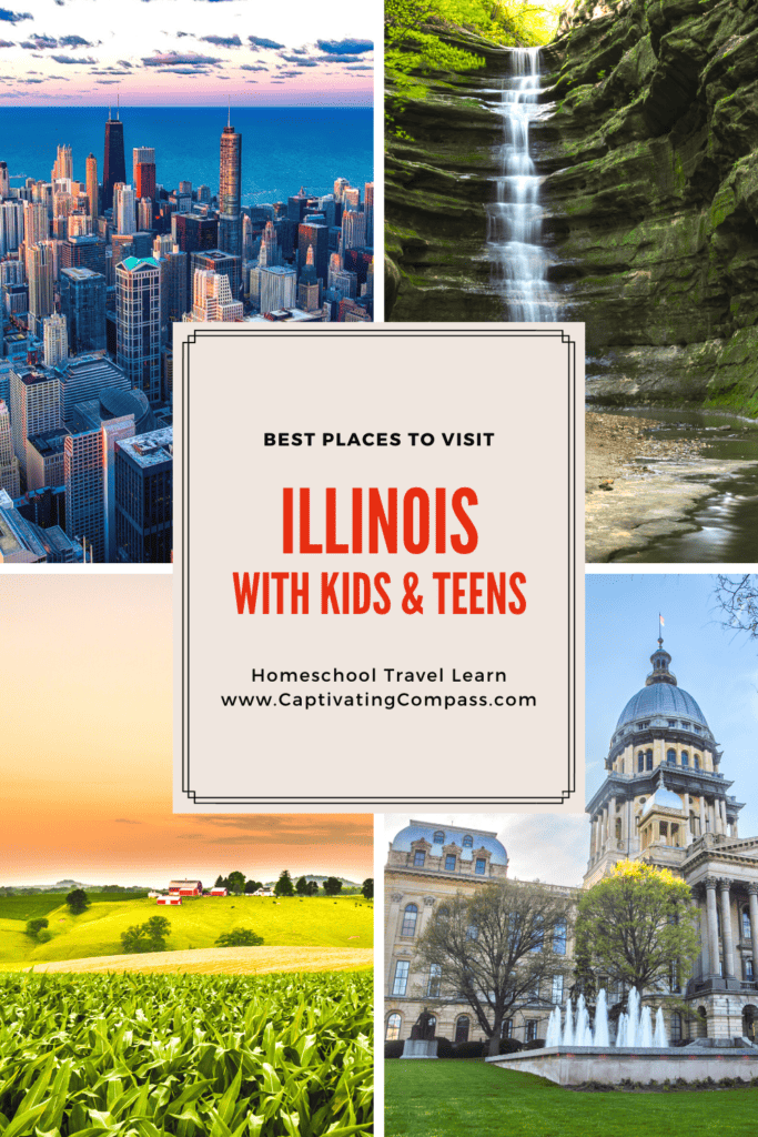 image of places to visit in Illinois with kids and teens from captivatingcompass.com