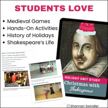 image of Christmas Unit Study Holidays in Shakespeare's Medieval England with text overlay teling what students love