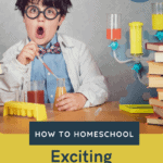 image of boy doing science eperiment with textoverlay. HOw to HOmeschool: Exciting Self-Paced Sceince Classes from www.CaptivatingCompass.com