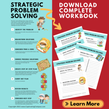 collage image of strategic Problem solving workbook