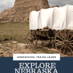 image of covered wagon tourist attractions of places to visit in Nebraska from CaptivatingCompass.com