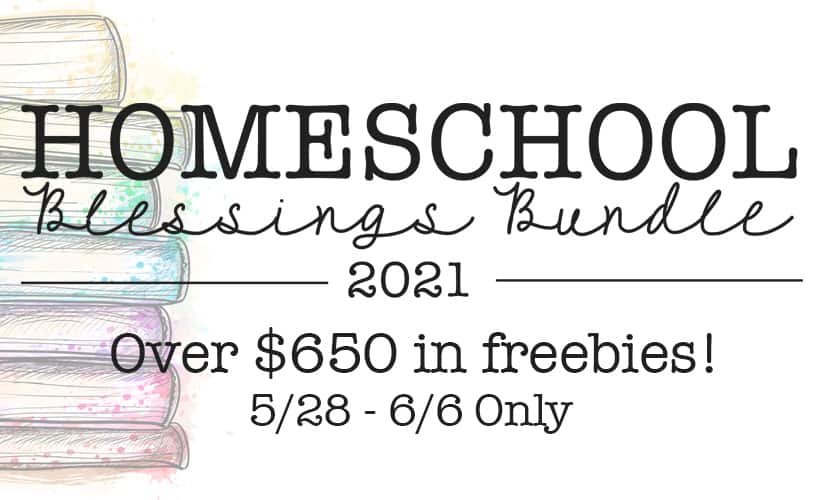 Homeschool Blessing Bundle 4650 in freebies avalalbe thru 6-6-2021 at www.captivatingcompass.com
