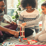 image of family playing board games