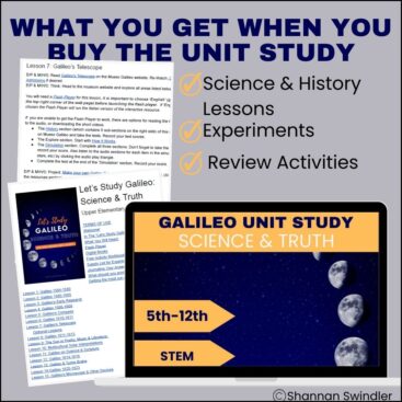 image of what youwill get when you buy Galileo Unit Study: Science & Truth