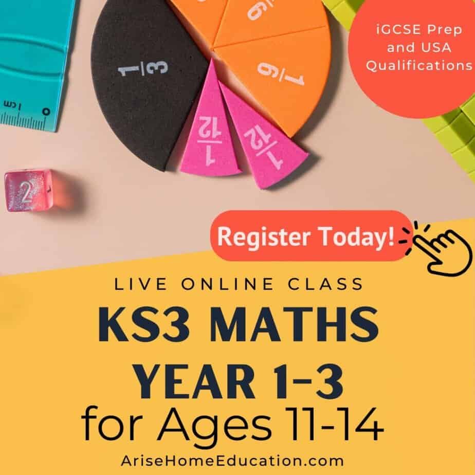 image of KS3 Maths Year 1-3 offered at AriseHome Education.com  inpartnership with CaptivatingCompass.com