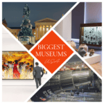 collage image of the biggest museums in USA.Homeschool, travel & learn using some of the biggest and best museums USA today. Use the world as your classroom for k ids and teens with Captivating Compass.