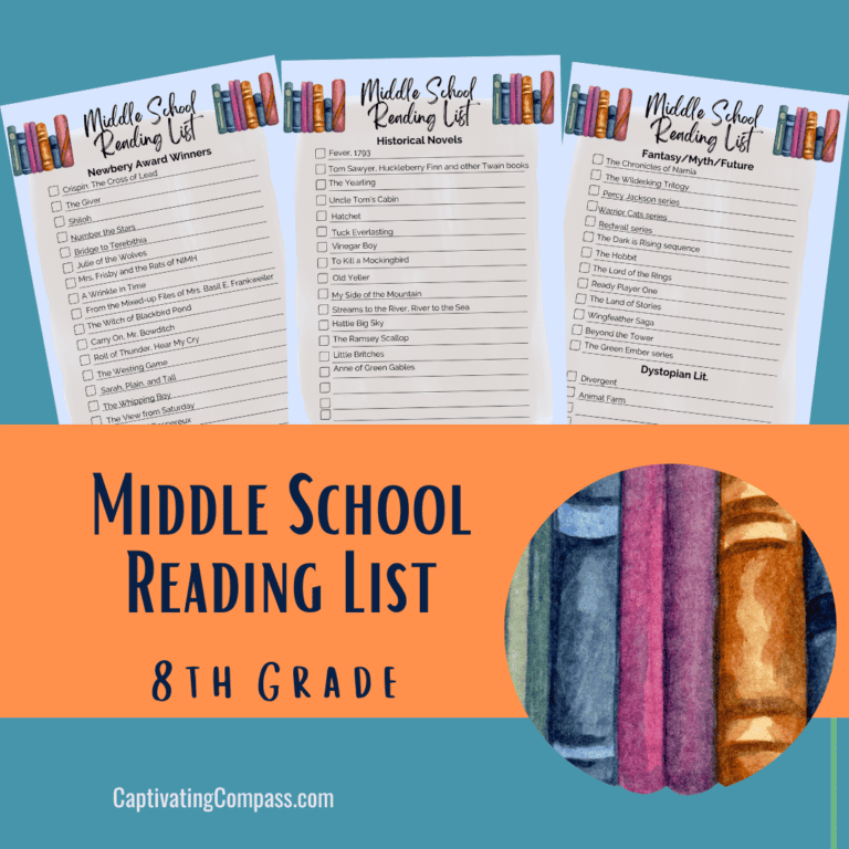 8th Grade Reading List Home School Literature for Middle School