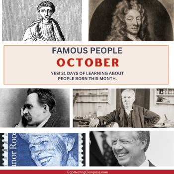 image of famous people born in October included in the October Famous People unit study from CaptivatingCompass.com