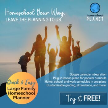 image of Quick & Easy Large Family Homeschool Planner from CaptivatingCompass.com for Homeschool Planet