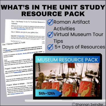 imge of Roman Britain Unit Study & Resource Pack including Vitual museum tour tips