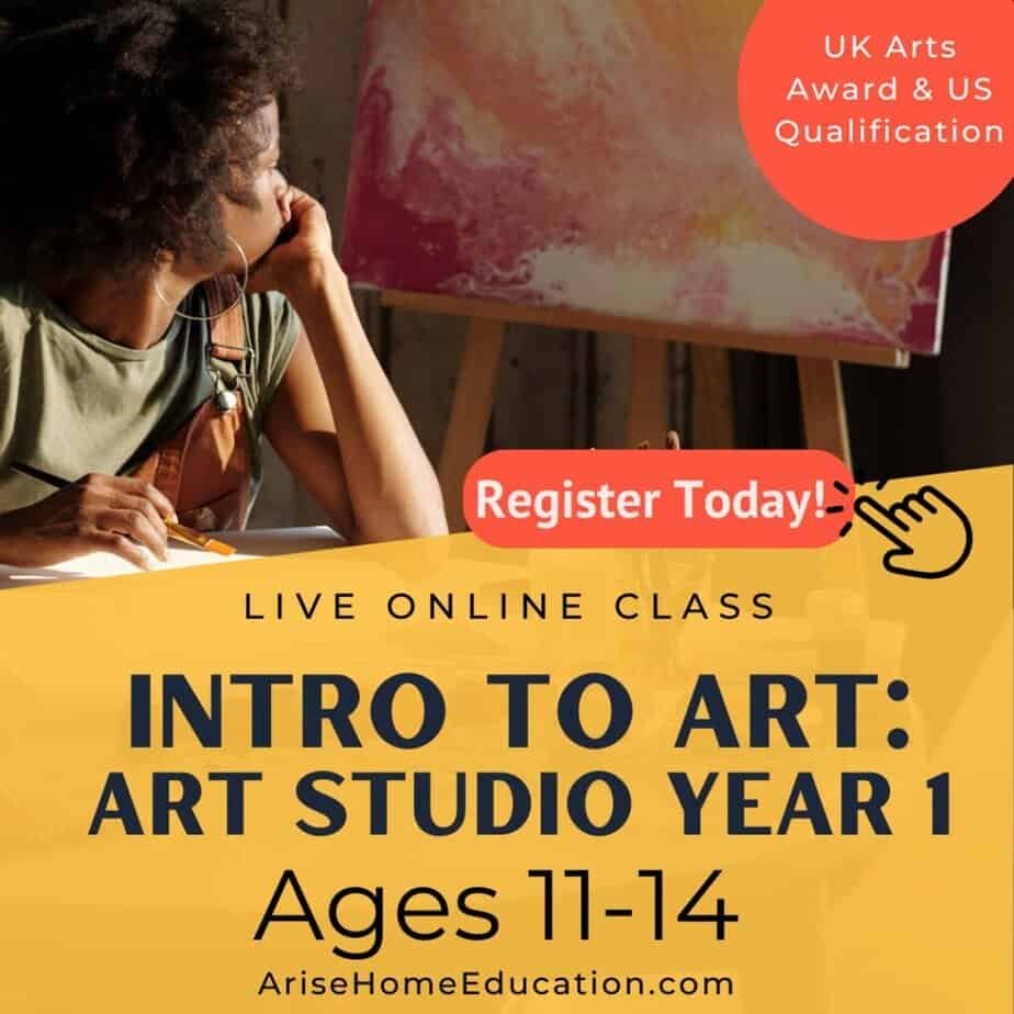 image of Intro to Art - Art Studio Year 1  taught at AriseHomeEducation.com
