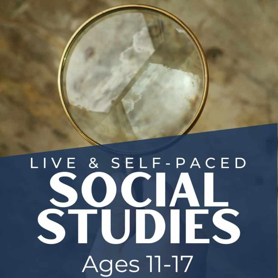 image of map and magnifying glass. for Socials studies at Arise Home Education