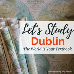 Maps woth text overlay. 'Let's Study Dublin, the world is your textbook.