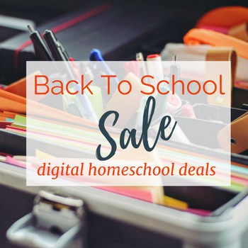 desk organizer with text overlay 'back to school sale digital homeschool'deals